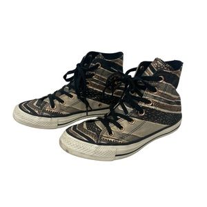 Converse Chuck Taylor All Star Hi Top Metallic Gold Stripe  Sneakers Size 6